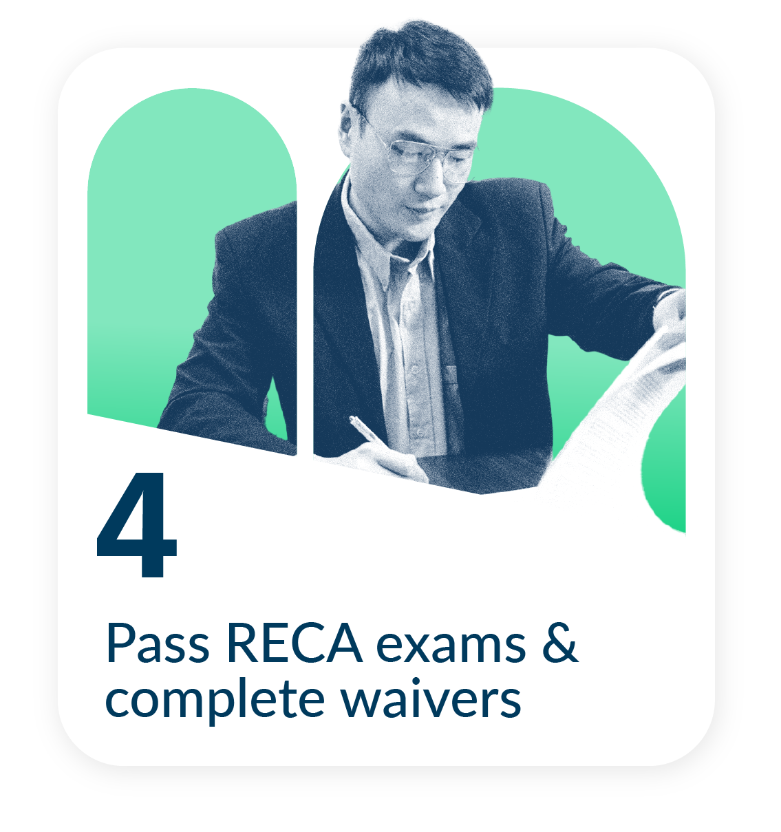 pass reca exams and complete waivers